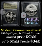 1995-P Olympics Paralympics Blind Runner Modern Commem Dollar $1 Graded GEM++ Proof DCAM by USCG