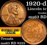 1920-d Lincoln Cent 1c Grades Select Unc RD (fc)