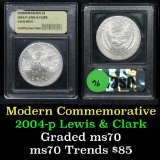 2004-P Lewis & Clark Modern Commem Dollar $1 Graded ms70, Perfection by USCG