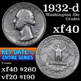 1932-d Washington Quarter 25c Grades xf (fc)