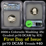 2006-s Colorado Washington Quarter 25c Graded pr70 dcam By ICG