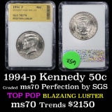 1994-p Kennedy Half Dollar 50c Graded GEM++ Perfection By SGS