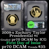 2009-s Zachary Taylor Presidential Dollar $1 Graded pr70 dcam By ICG