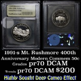 1991-S Mount Rushmore Modern Commem Half Dollar 50c Graded GEM++ Proof Deep Cameo by USCG