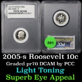 2005-s Roosevelt Dime 10c Graded GEM++ Proof Deep Cameo By PCC