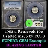 PCGS 1953-d Roosevelt Dime 10c Graded ms65 By PCGS