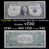 **Star Note  1957A $1 Blue Seal Silver Certificate Grades vf++