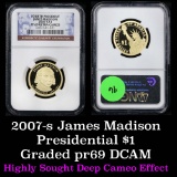 NGC 2007-s James Madison Presidential Dollar $1 Graded pr69 dcam By NGC