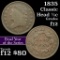 1835 Classic Head half cent 1/2c Grades f, fine
