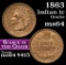1863 Indian Cent 1c Grades Choice Unc (fc)