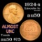 1924-s Lincoln Cent 1c Grades AU, Almost Unc