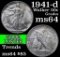 1941-d Walking Liberty Half Dollar 50c Grades Choice Unc