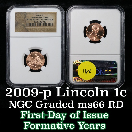 NGC 2009-p Formative Years Lincoln Cent 1c Graded ms66 rd By NGC