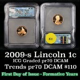 2009-s Formative Years Lincoln Cent 1c Graded pr70 dcam By ICG