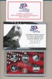 2007 United States Quarters Silver Proof Set - 5 pc set in OGP
