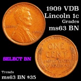 1909 vdb Lincoln Cent 1c Grades Select Unc BN