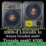 ANACS 2009-d Professional Life Lincoln Cent 1c Graded ms67 By ANACS