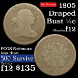 1805 Draped Bust Half Cent 1/2c Grades f, fine