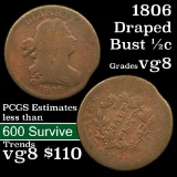 1806 Draped Bust Half Cent 1/2c Grades vg, very good