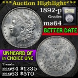 ***Auction Highlight*** 1892-p Morgan Dollar $1 Graded Choice Unc by USCG (fc)