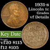 1931-s Lincoln Cent 1c Grades vf details