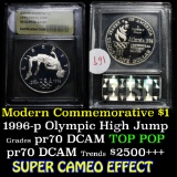1996-P Olympics High Jump Modern Commem Dollar $1 Graded GEM++ Proof Deep Cameo By uSCG