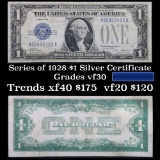 1928 $1 Blue Seal Silver Certificate Sigs Tate/Mellon Grades vf++