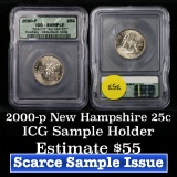 2000-p New Hampshire Washington Quarter 25c Graded ms65 By ICG