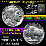 ***Auction Highlight*** 1928-p Buffalo Nickel 5c Graded GEM+ Unc by USCG (fc)