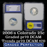 2006-s Silver Colorado Washington Quarter 25c Graded Gem++ Proof Deep Cameo By IGS