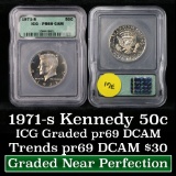 1971-s Kennedy Half Dollar 50c Graded pr69 cam By ICG