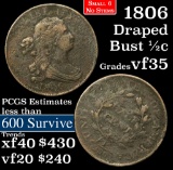 1806 Draped Bust Half Cent 1/2c Grades vf++