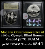 1995-P Blind Runner Modern Commem Dollar $1 Graded GEM++ Proof Deep Cameo By USCG