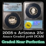 ANACS 2008-s Arizona Washington Quarter 25c Graded pr69 cam By ANACS