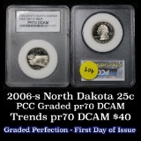 2006-s North Dakota Washington Quarter 25c Graded Gem++ Proof Deep Cameo By PCC