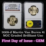 NGC 2008-d Martin Van Buren Presidential Dollar $1 Graded ms65 By NGC
