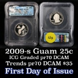 2009-s Guam Washington Quarter 25c Graded pr70 dcam By ICG