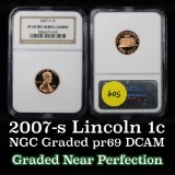 NGC 2007-s Lincoln Cent 1c Graded pr69 rd dcam By NGC