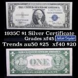 1935C $1 Blue Seal Silver Certificate $1 Grades xf+