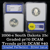 2006-s Silver South Dakota Washington Quarter 25c Graded Gem++ Proof Deep Cameo By IGS