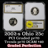 2002-s Ohio Washington Quarter 25c Graded Gem++ Proof Deep Cameo By PCI