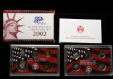 2002 United States Silver Proof Set - 10 pc set, about 1 1/2 ounces of pure silver in OGP
