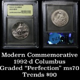 1992-d Columbus Quincentenary Commemorative Uncirculated 50c Graded GEM++