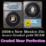 ANACS 2008-s New Mexico Washington Quarter 25c Graded pr69 dcam By ANACS