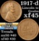 1917-d Lincoln Cent 1c Grades xf+
