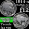1914-s Buffalo Nickel 5c Grades f, fine