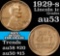 1929-s Lincoln Cent 1c Grades Select AU
