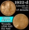 1922-d Lincoln Cent 1c Grades vf details