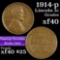 1914-p Lincoln Cent 1c Grades xf