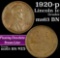 1920-p Lincoln Cent 1c Grades Select Unc BN
